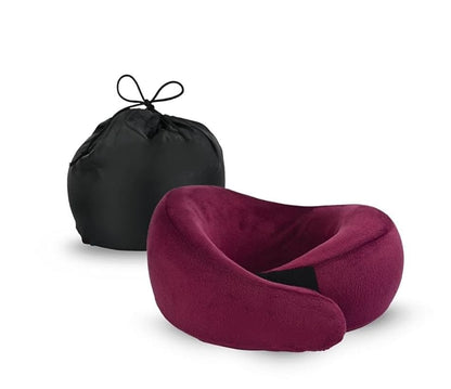Adjustable Memory Foam Travel Neck Pillow (9.4x10x2 Inches)