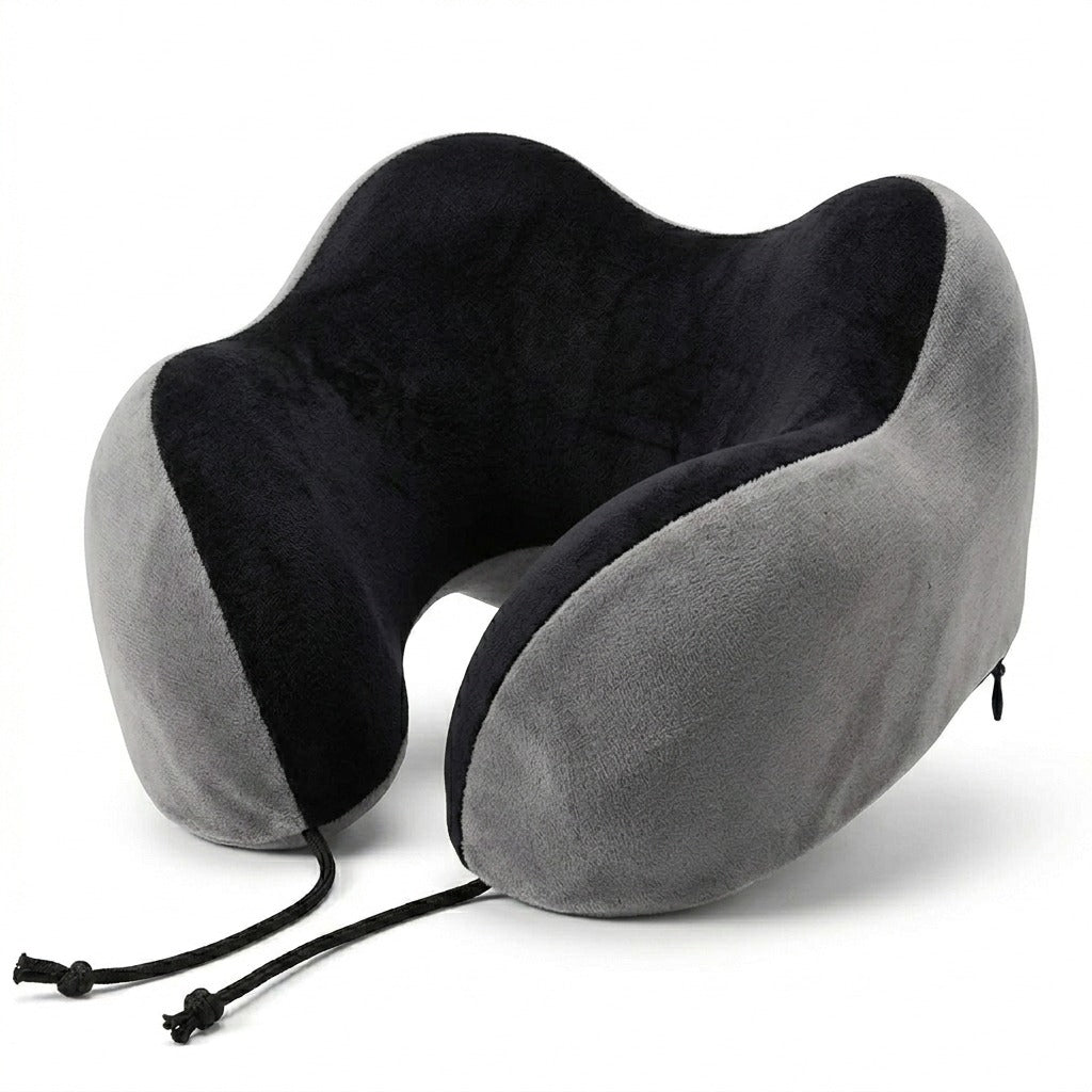 Memory Foam Travel Neck Pillow | Ergonomic U-Shaped Neck Support Cushion for Travel & Home (10×10×5 Inches)