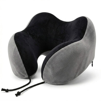 Memory Foam Travel Neck Pillow | Ergonomic U-Shaped Neck Support Cushion for Travel & Home (10×10×5 Inches)