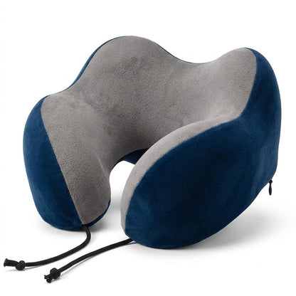 Memory Foam Travel Neck Pillow | Ergonomic U-Shaped Neck Support Cushion for Travel & Home (10×10×5 Inches)