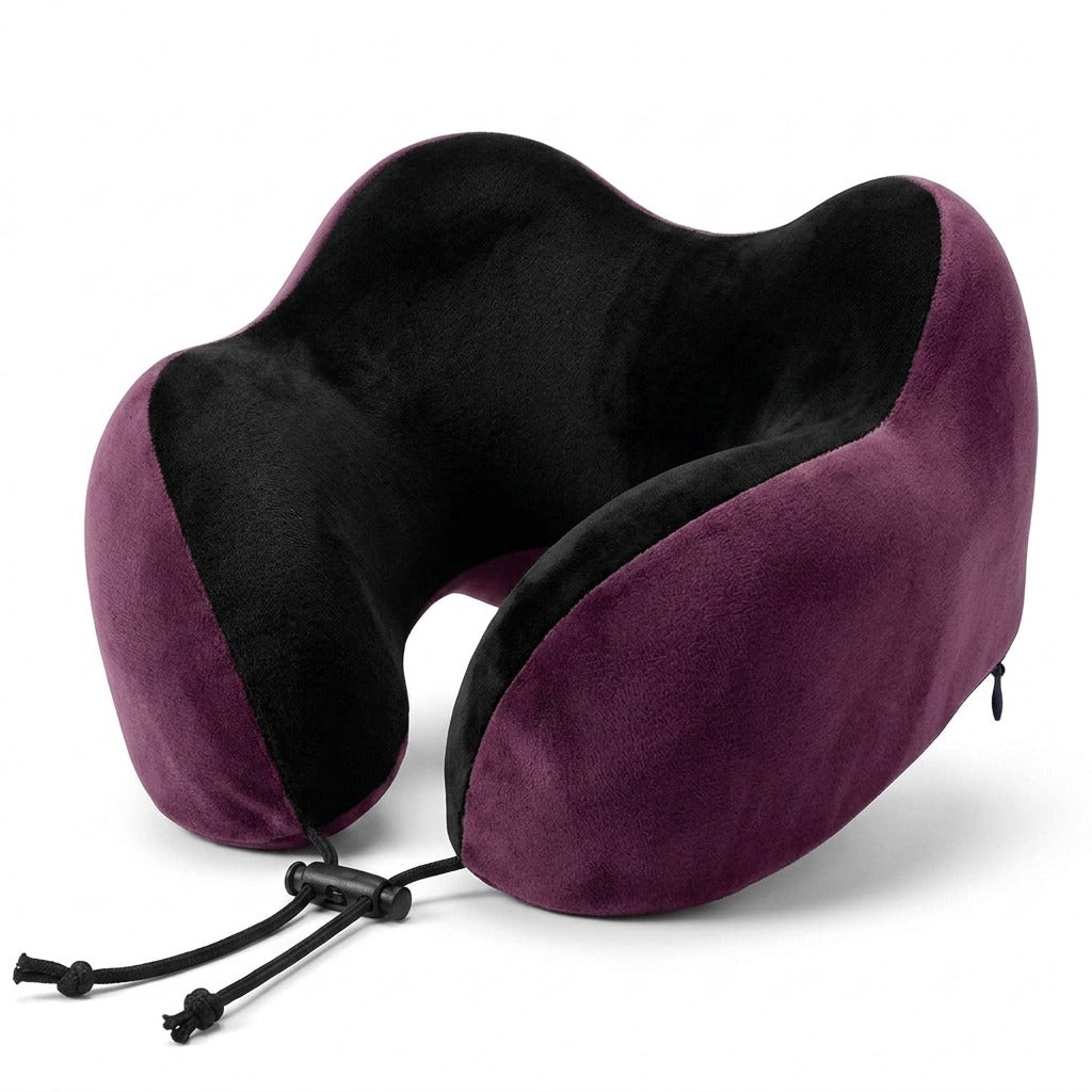 Memory Foam Travel Neck Pillow | Ergonomic U-Shaped Neck Support Cushion for Travel & Home (10×10×5 Inches)