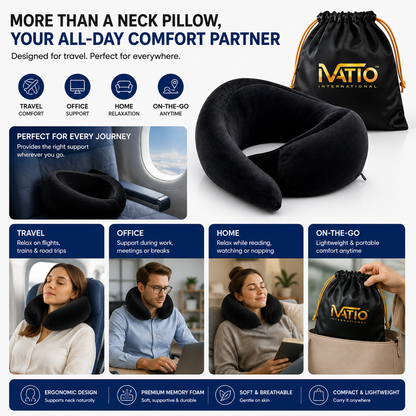 Adjustable Memory Foam Travel Neck Pillow