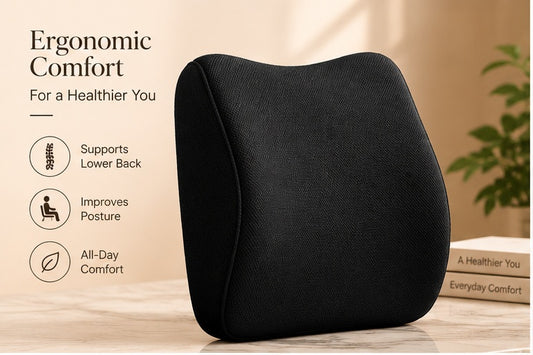 Ergonomic Memory Foam Lumbar Support Pillow for Office & Car