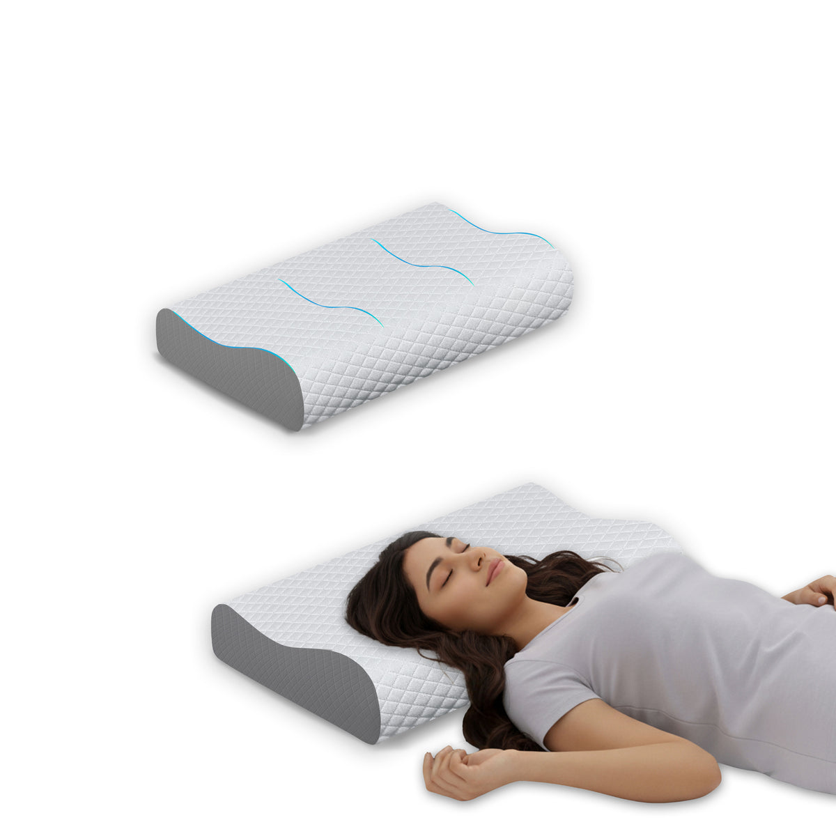 Contour Memory Foam Neck Support Pillow (19x12x4 Inches)