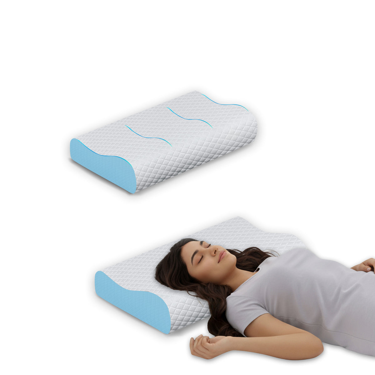 Contour Memory Foam Neck Support Pillow (19x12x4 Inches)