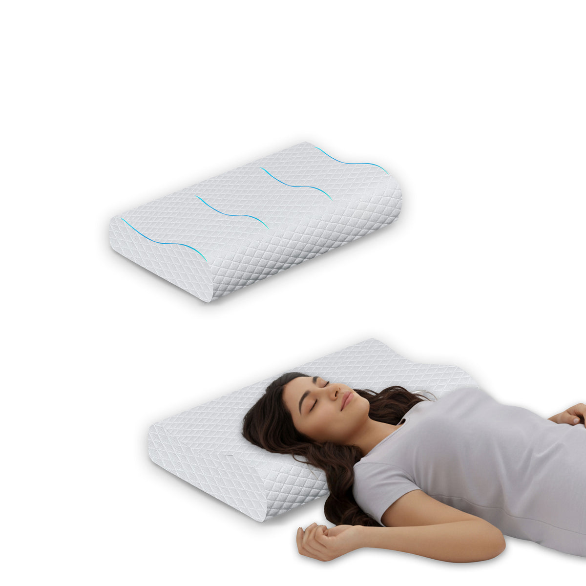 Contour Memory Foam Neck Support Pillow (19x12x4 Inches)