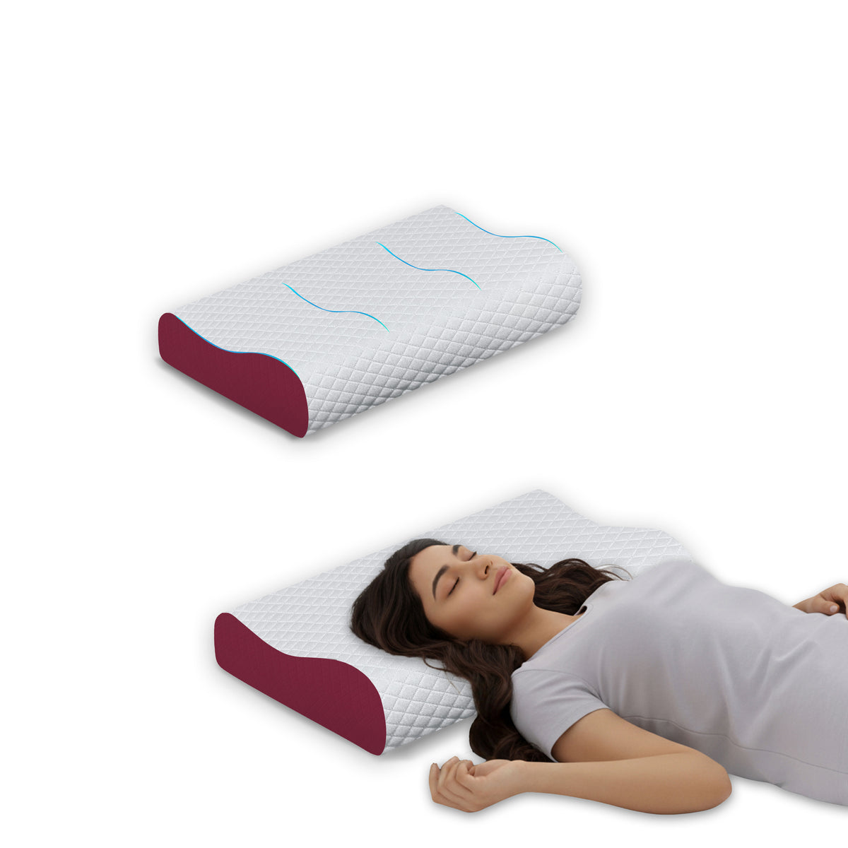 Contour Memory Foam Neck Support Pillow (19x12x4 Inches)