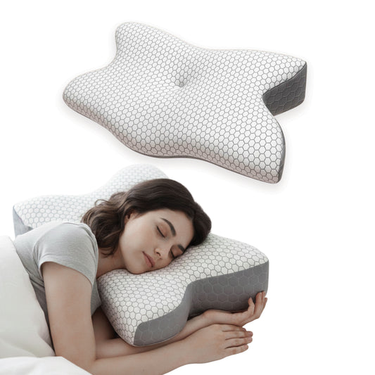 Dual-Sided Butterfly Contour Memory Foam Neck Support Pillow