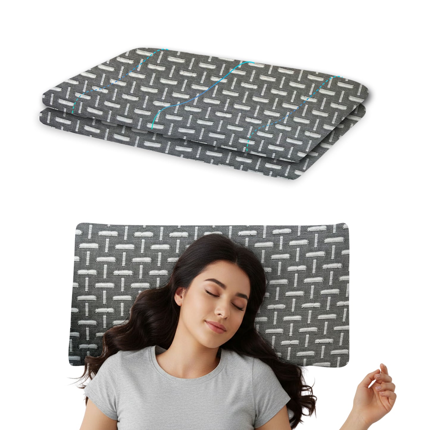 SlimAlign King Size Ultra-Slim Comfort Support Pillow – Black