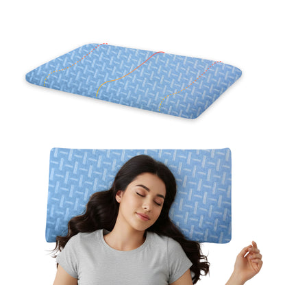 SlimAlign King Size Ultra-Slim Comfort Support Pillow – Sky Blue