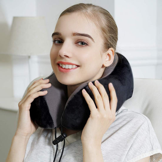 Memory Foam Travel Neck Pillow | Ergonomic U-Shaped Neck Support Cushion for Travel & Home (10×10×5 Inches)