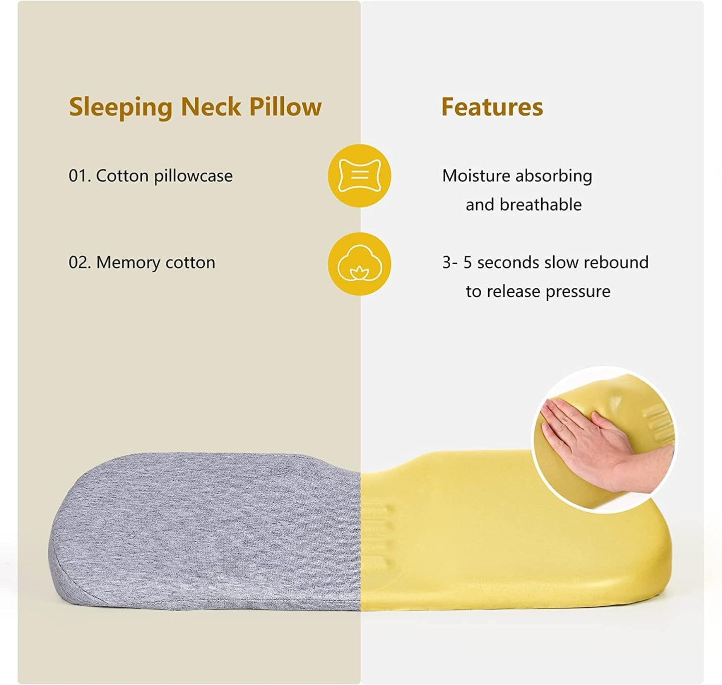 Cervical Neck Support Pillow for Pain Relief | Ergonomic Memory Foam Neck Stretcher Cushion