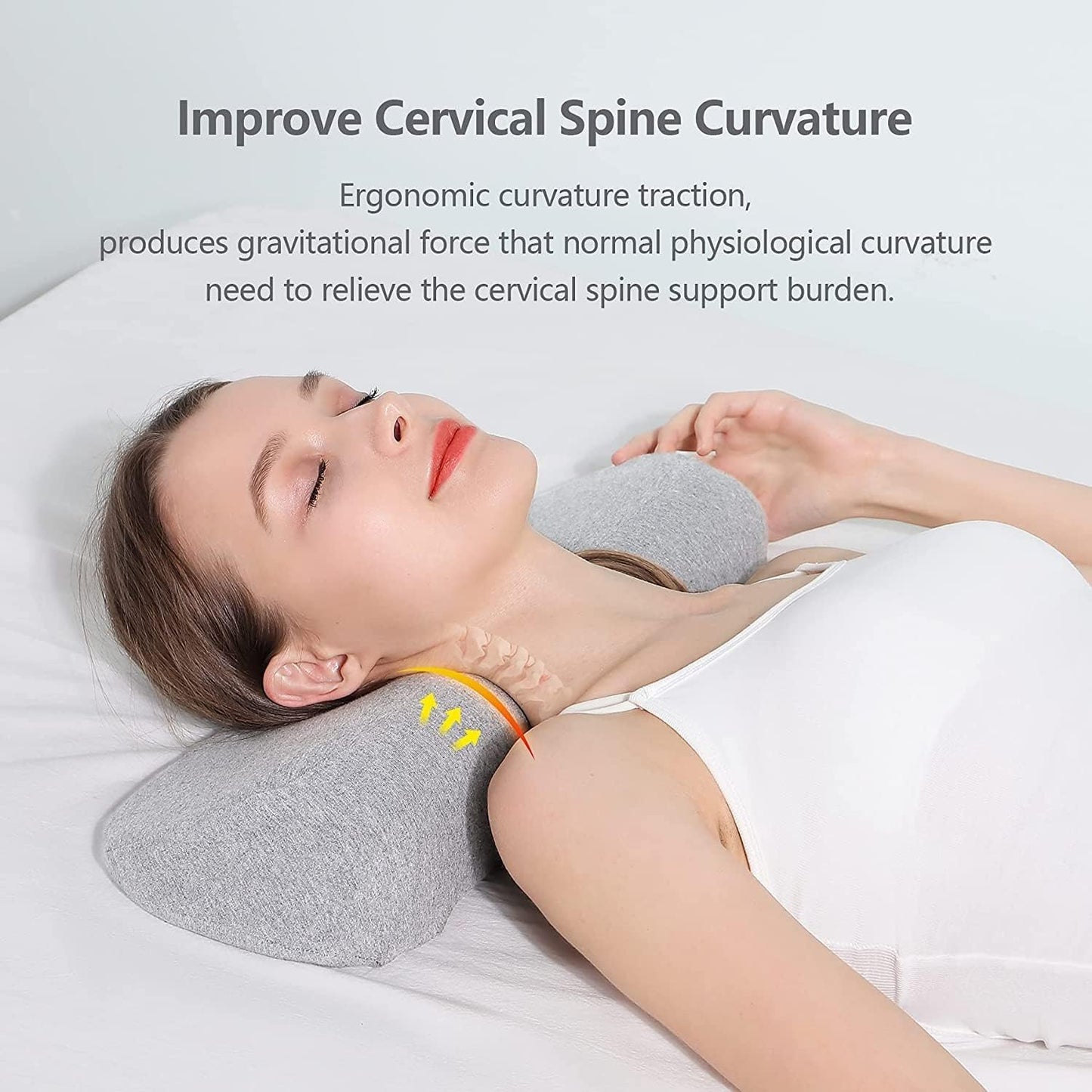 Cervical Neck Support Pillow for Pain Relief | Ergonomic Memory Foam Neck Stretcher Cushion