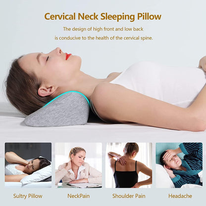 Cervical Neck Support Pillow for Pain Relief | Ergonomic Memory Foam Neck Stretcher Cushion