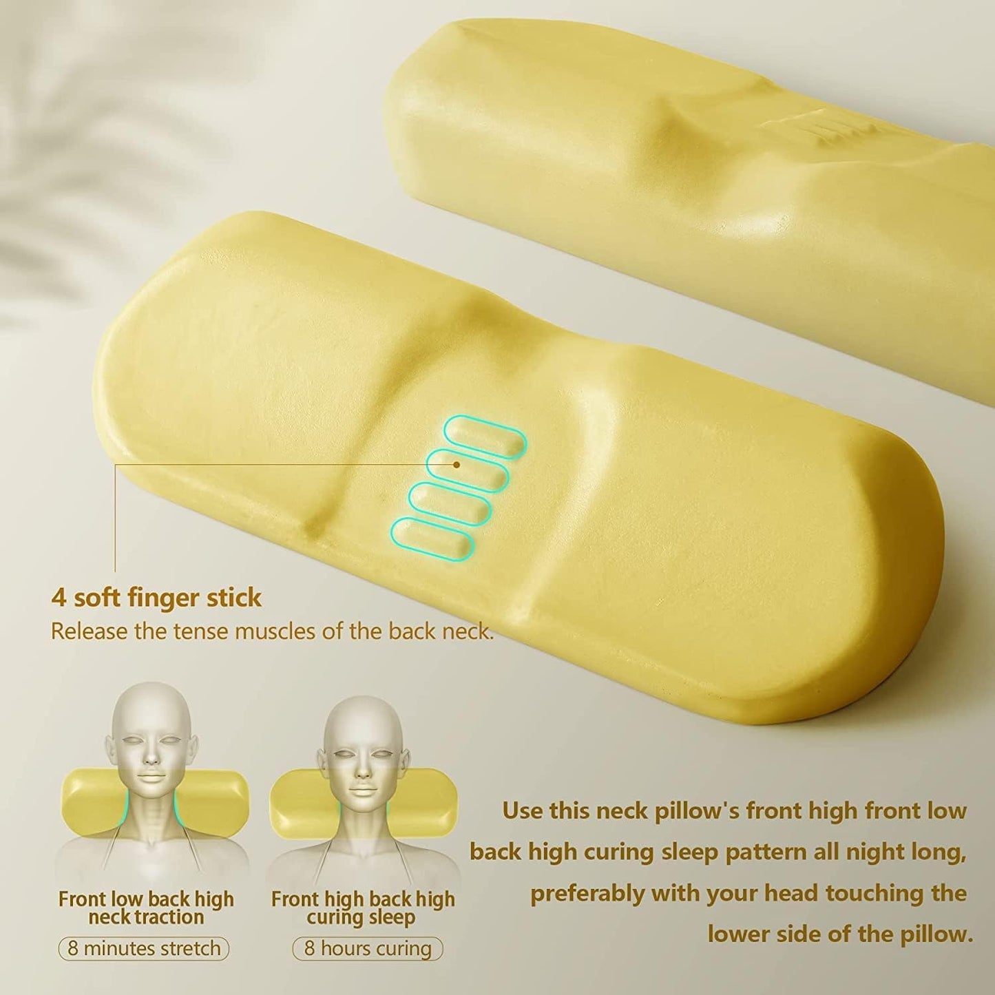 Cervical Neck Support Pillow for Pain Relief | Ergonomic Memory Foam Neck Stretcher Cushion