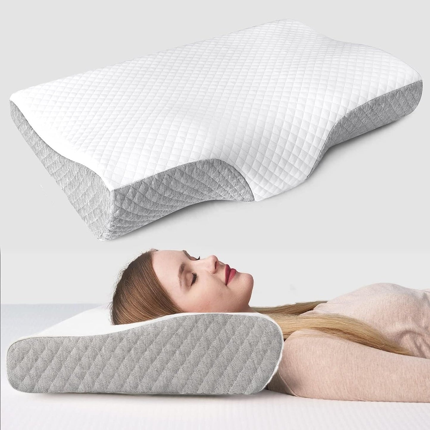 Orthopedic Contour Memory Foam Cervical Pillow with Shoulder Support