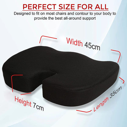 Ergonomic Memory Foam Coccyx Seat Support Cushion